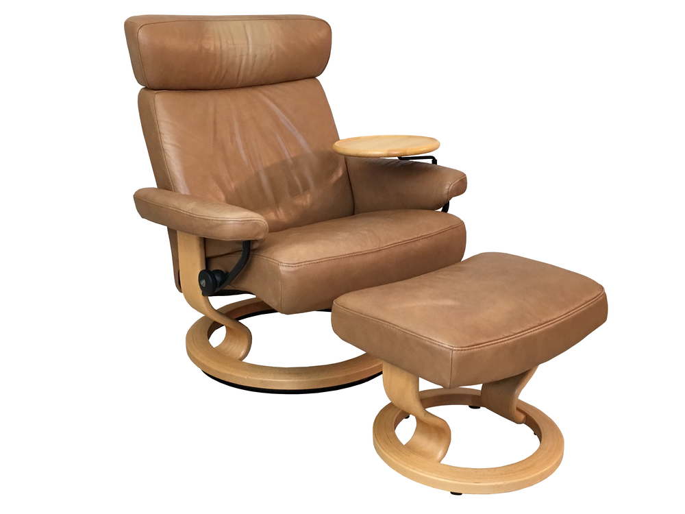 Ekornes Stressless Taurus Leather, Leather Recliner Chair With Ottoman