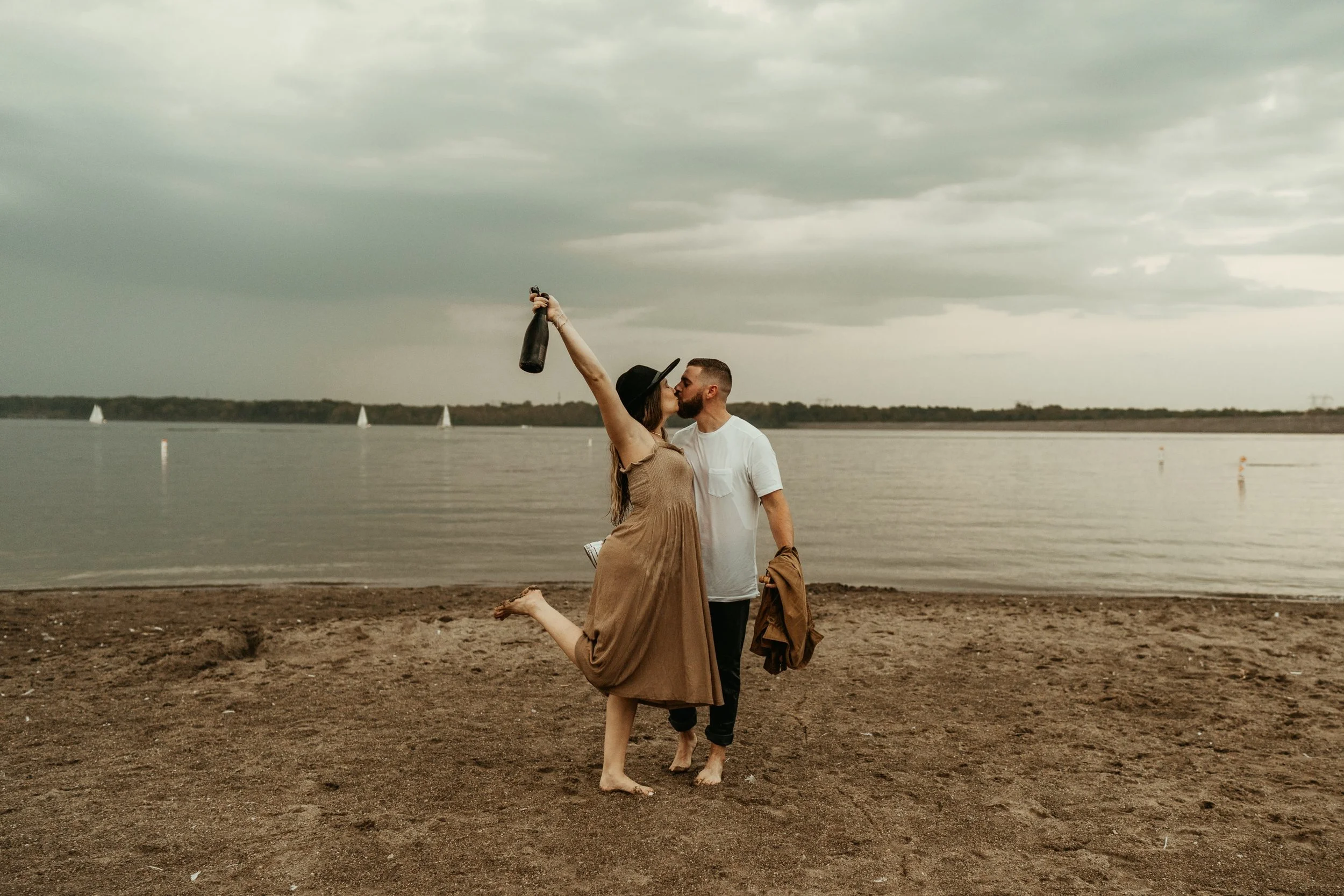 Engagement Photos Alum Creek Beach Wedding and Elopement