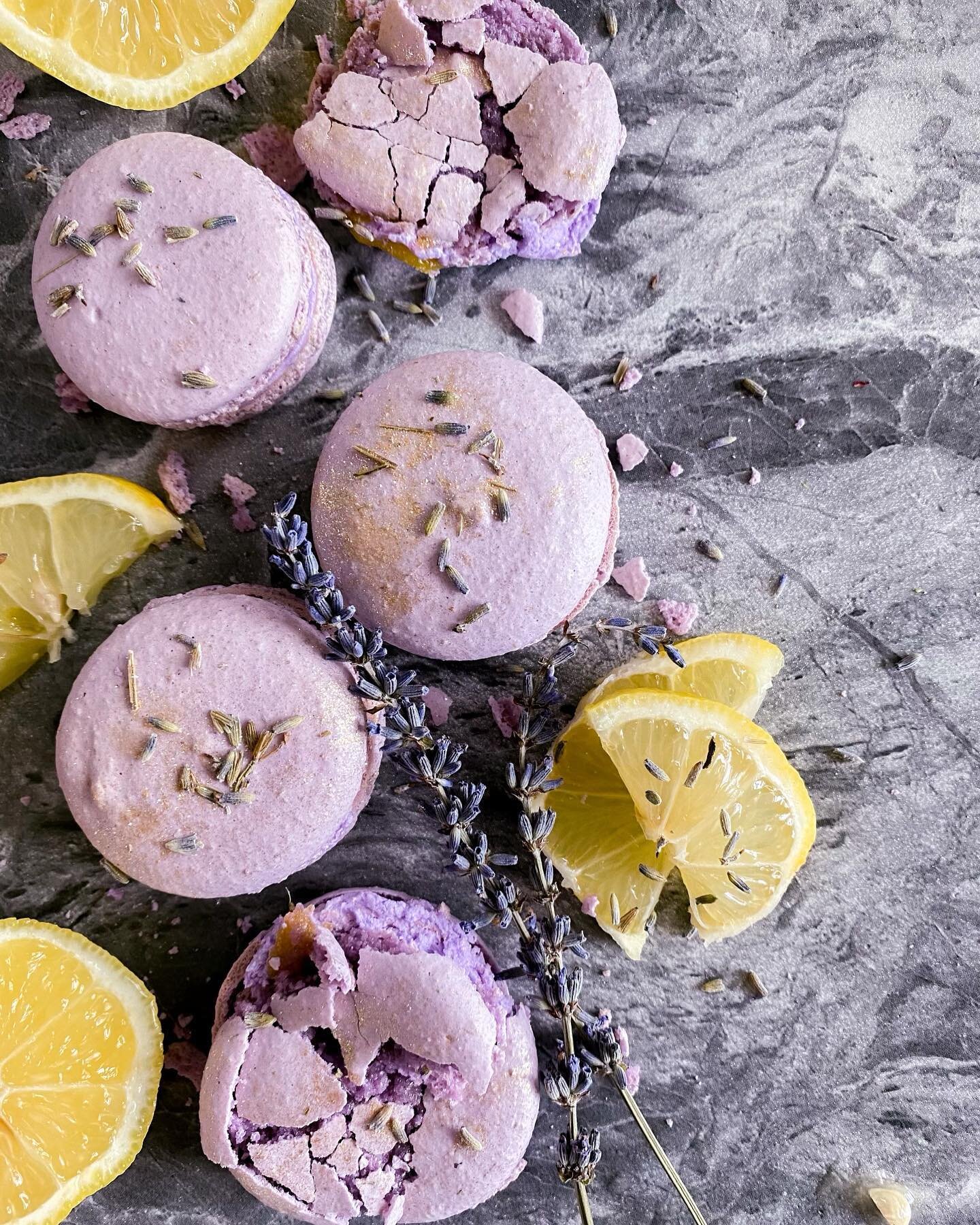 Lemon Lavender Macarons 💜🍋✨

These might be my favorite dessert. Also the most difficult to perfect, shoutout to my girl Caroline for originally teaching me how to make them. So far I&rsquo;ve only added flavors that are unique to me to our menu (l