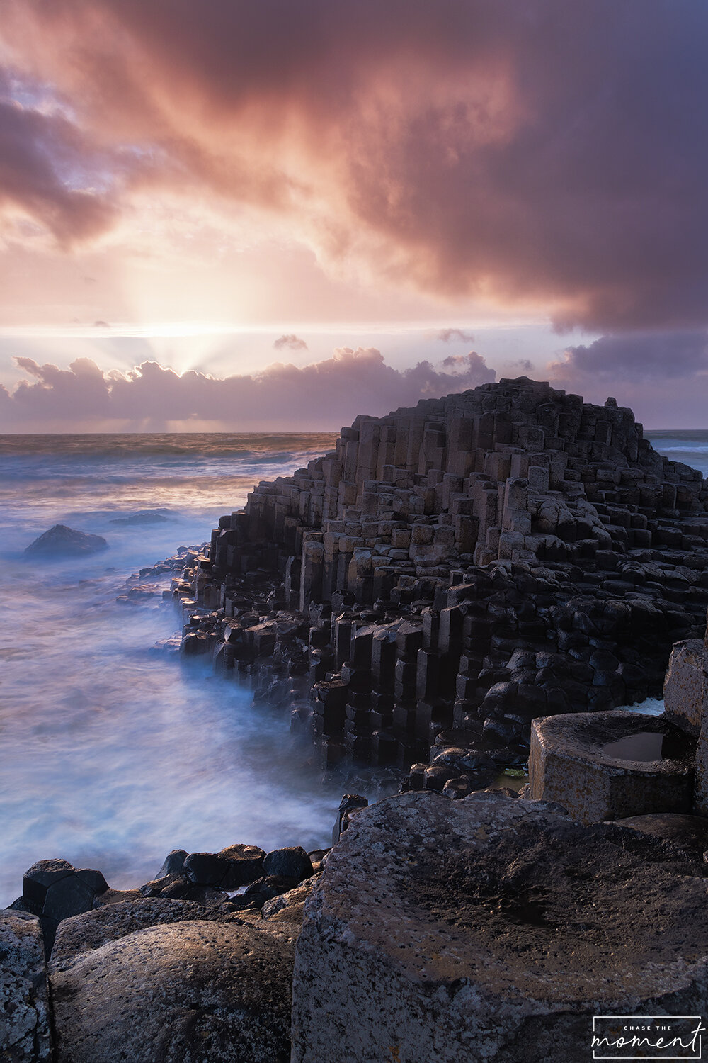 Sunset at the Giant’s Causeway, Northern Ireland.