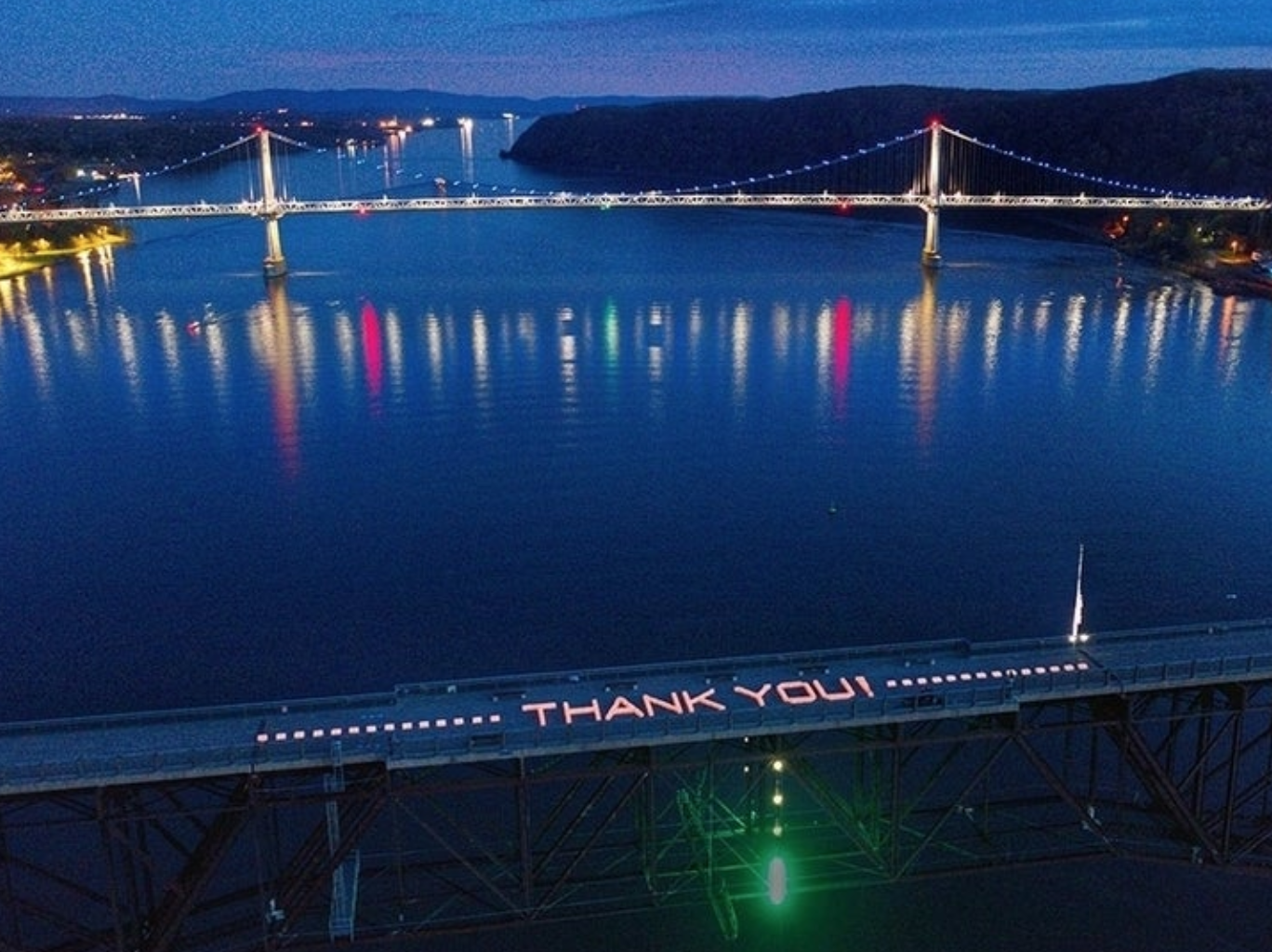 Walkway honors frontline workers with bridge-sized 'thank you!'