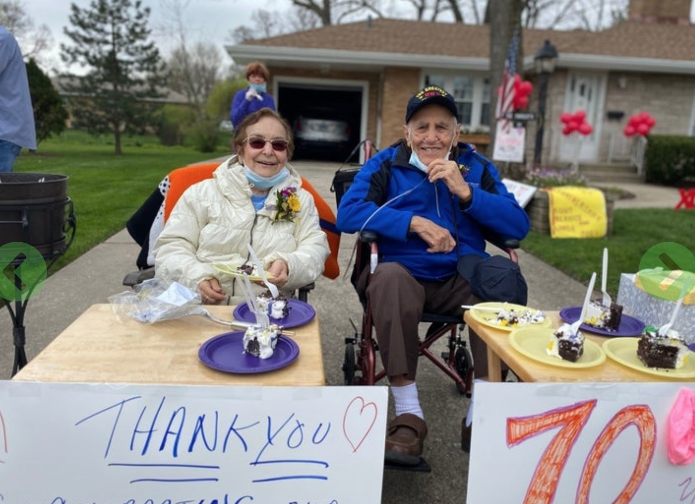 Illinois neighborhood helps couple celebrate 70-year wedding anniversary
