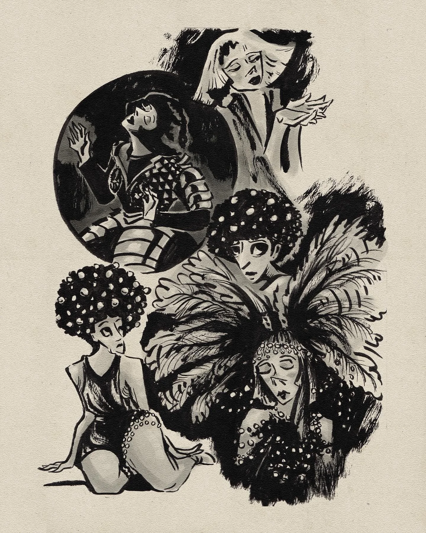 Silent film and photography studies, mostly from Salome 
.
#art #illustration #pen #pendrawing #inkdrawing #fantasyillustration