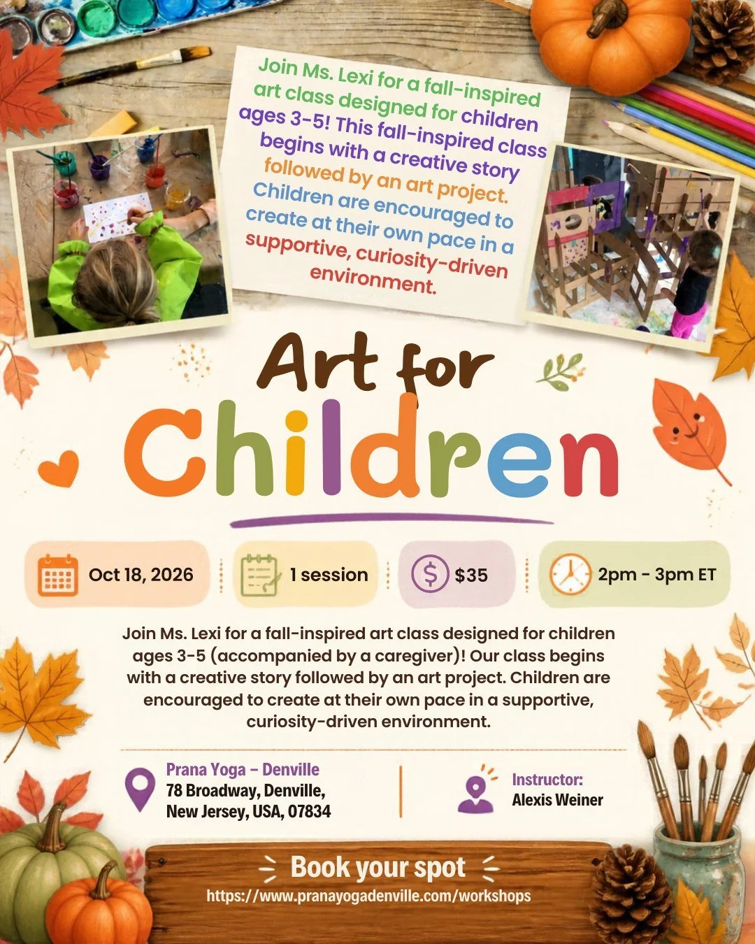 Are you ready for a little fall creativity? 🍂🎨

We're gathering tomorrow for Art for Children with Ms. Lexi! Little ones ages 3&ndash;5 and their caregivers are invited to enjoy a creative story followed by an art project, with plenty of room for c