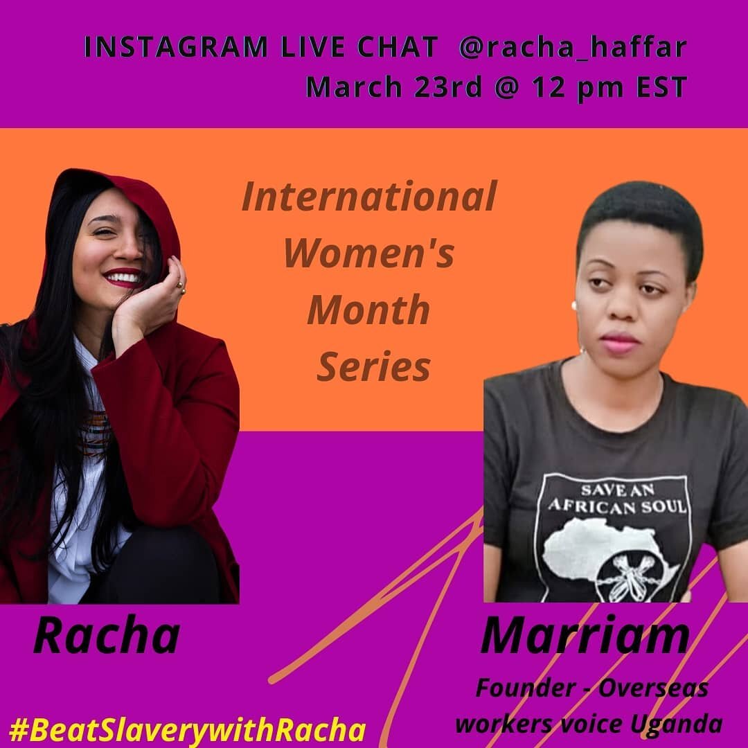 😮 She rescued 315 victims of trafficking since 2019.

🎙Join me for my 3rd Live Chat with Marriam Mwiza, a real shero and a fearless anti-human trafficking activist from #Uganda who has rescued 315 women since 2019.

💙 Tune in to learn about the am