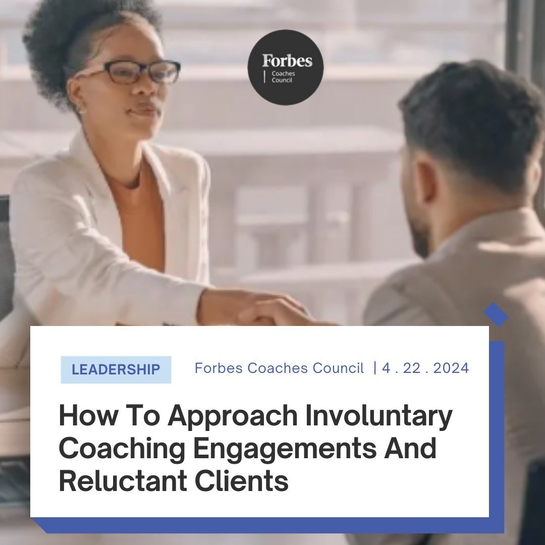 Just published 🎉: Weʼve joined an expert panel of Forbes coaches to discuss how to approach employees and coaching clients when coaching sessions are mandated by their organization. 

Our 15 approaches discuss how they work with clients to . . .
&md