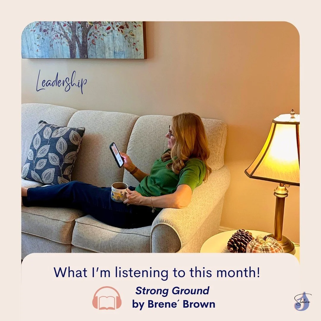 📚 Currently Reading: Strong Ground by Brené Brown
⠀⠀
Chapter 4 had our founder Kathy Shanley pausing mid-sip. ☕️ Curled up on the couch, tea in hand, she listened as Brené shared a story about a company that stopped dividing “dre