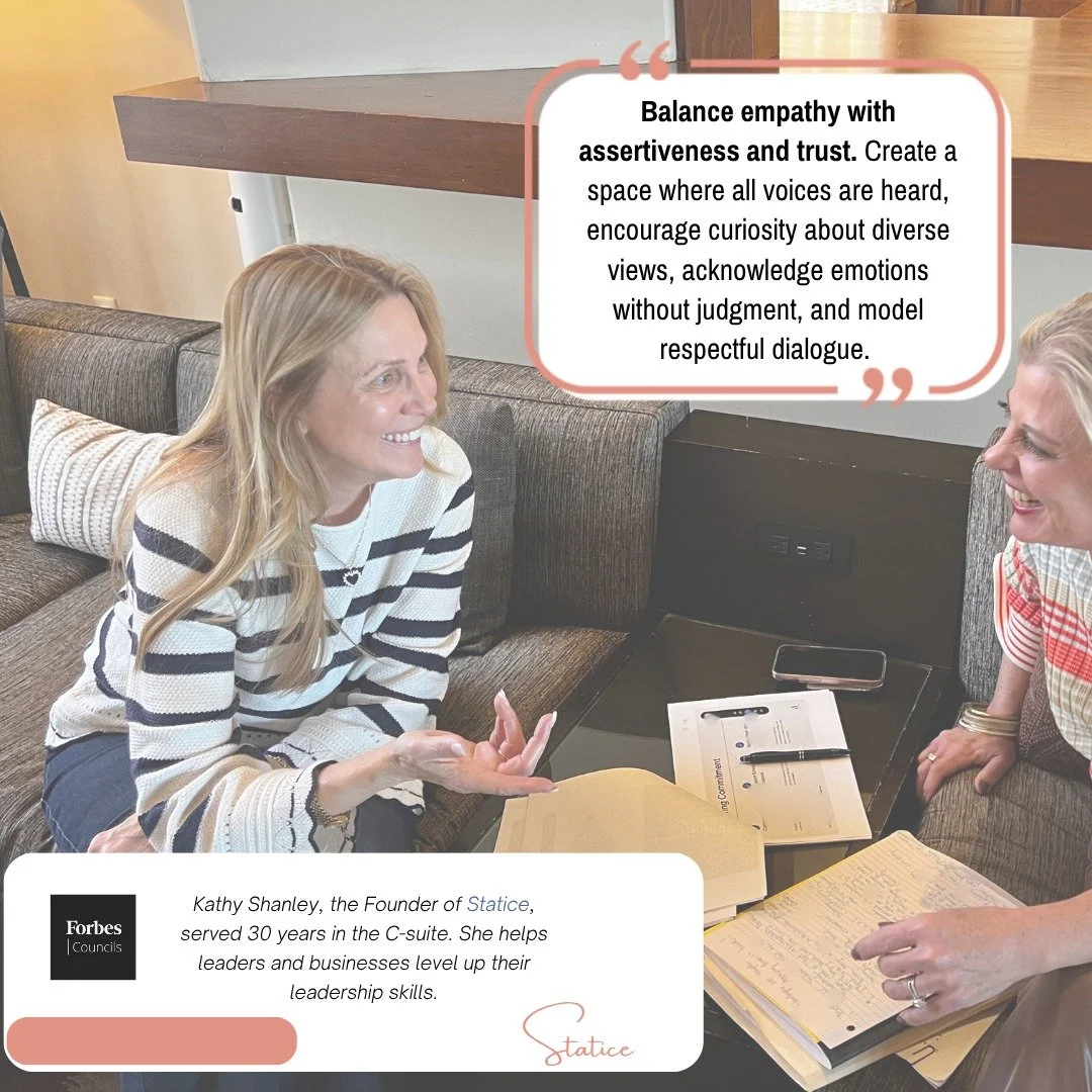✨ New Feature Alert ✨
Our founder, Kathy Shanley, was invited to join a Forbes Coaches Council expert panel on a question every leader should be asking:
👉 How do you create a psychologically safe workplace—where people can bring their whole se