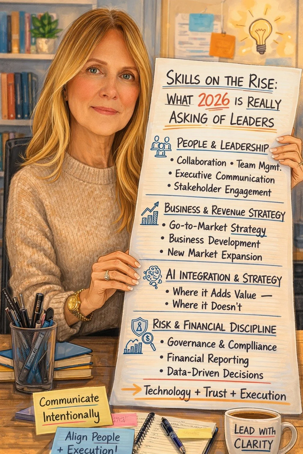 LinkedIn&rsquo;s &ldquo;Skills on the Rise: The Fastest-Growing Skills in 2026&rdquo; report just dropped &mdash; and the findings are telling. AI ranks #1.

But close behind?
✔️ Executive &amp; stakeholder communication
✔️ Leadership
✔️ People manag