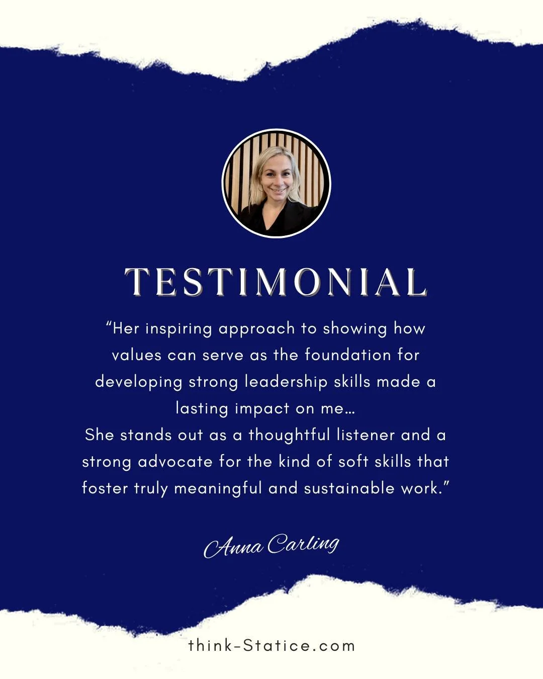 ✨ Client Spotlight ✨
There&rsquo;s nothing more meaningful than seeing leaders grow from a place of clarity, confidence, and values.

Thank you Anna for the powerful reminder of what leadership development is really about:
👉 We&rsquo;re not just bui