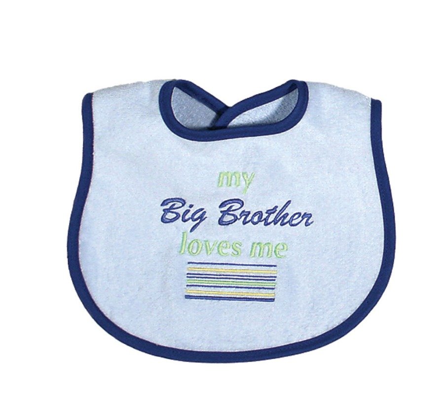 My Big Brother Loves Me Bib-Blue