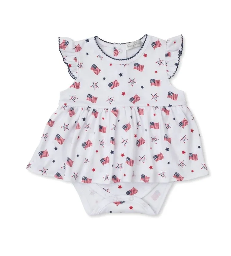 Kissy Kissy | Star Spangled Spirit Skirted Bodysuit