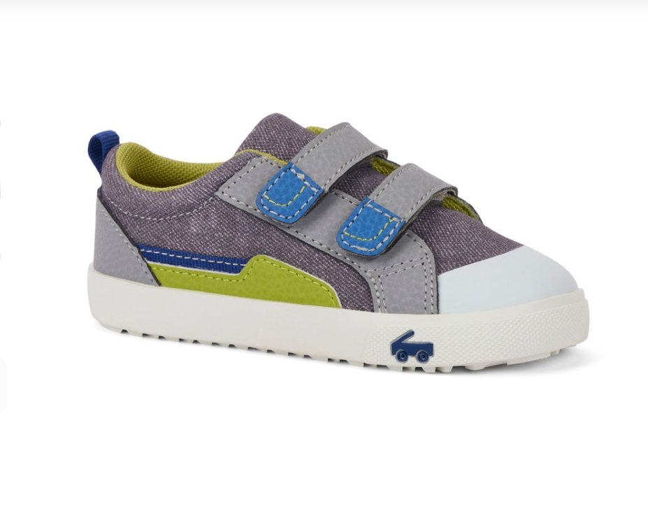 See Kai Run | Riley Gray Denim/Lime