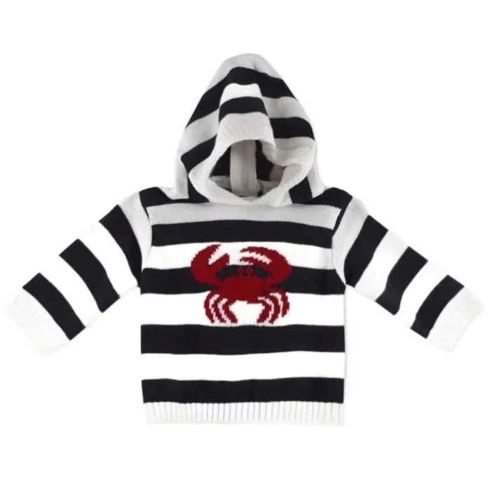 Carriage Boutique | Striped Crab Zip Back Sweater