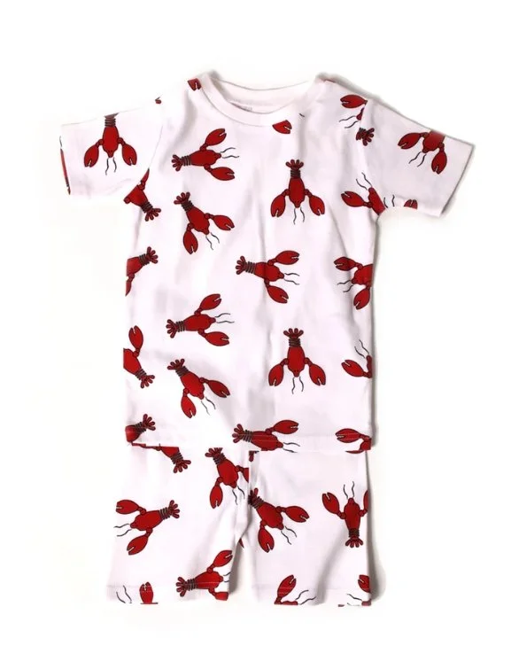 Lobster Organic Cotton Shortie Pajamas