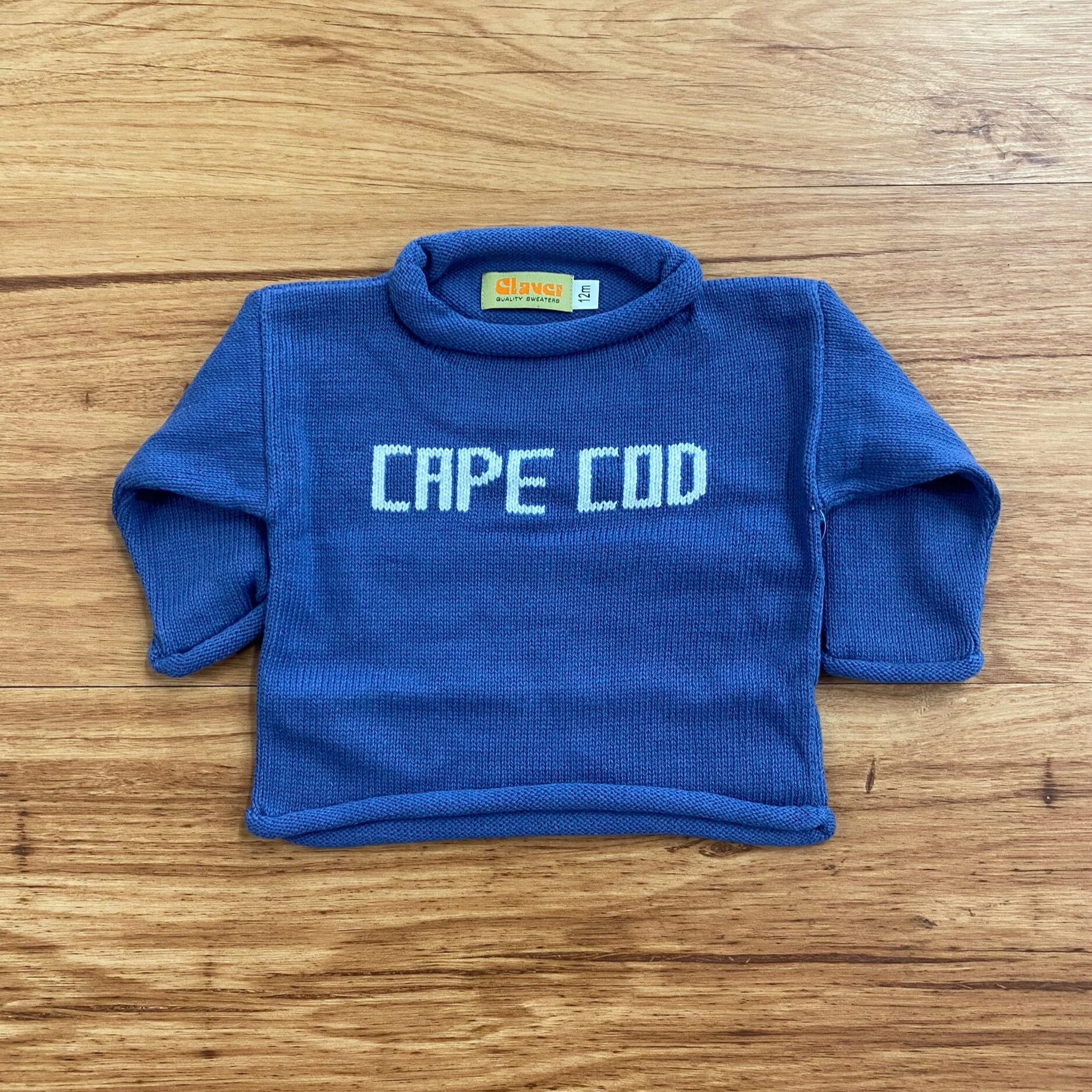 Claver | “Cape Cod” Roll Neck Sweater-Denim Blue