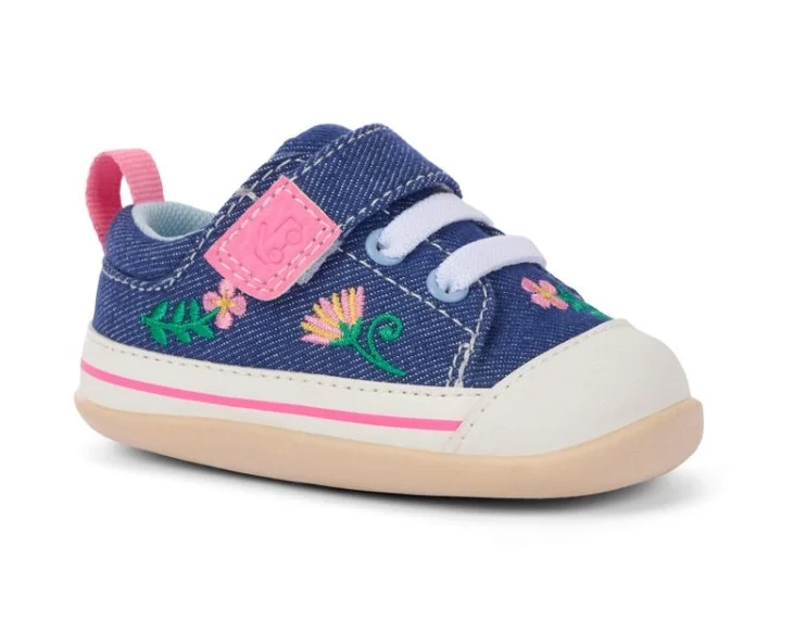 Stevie Mini (First Walker) | Blue Denim/Garden