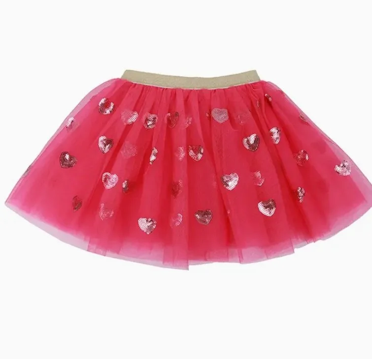Hot Pink Hearts Sequin Tutu