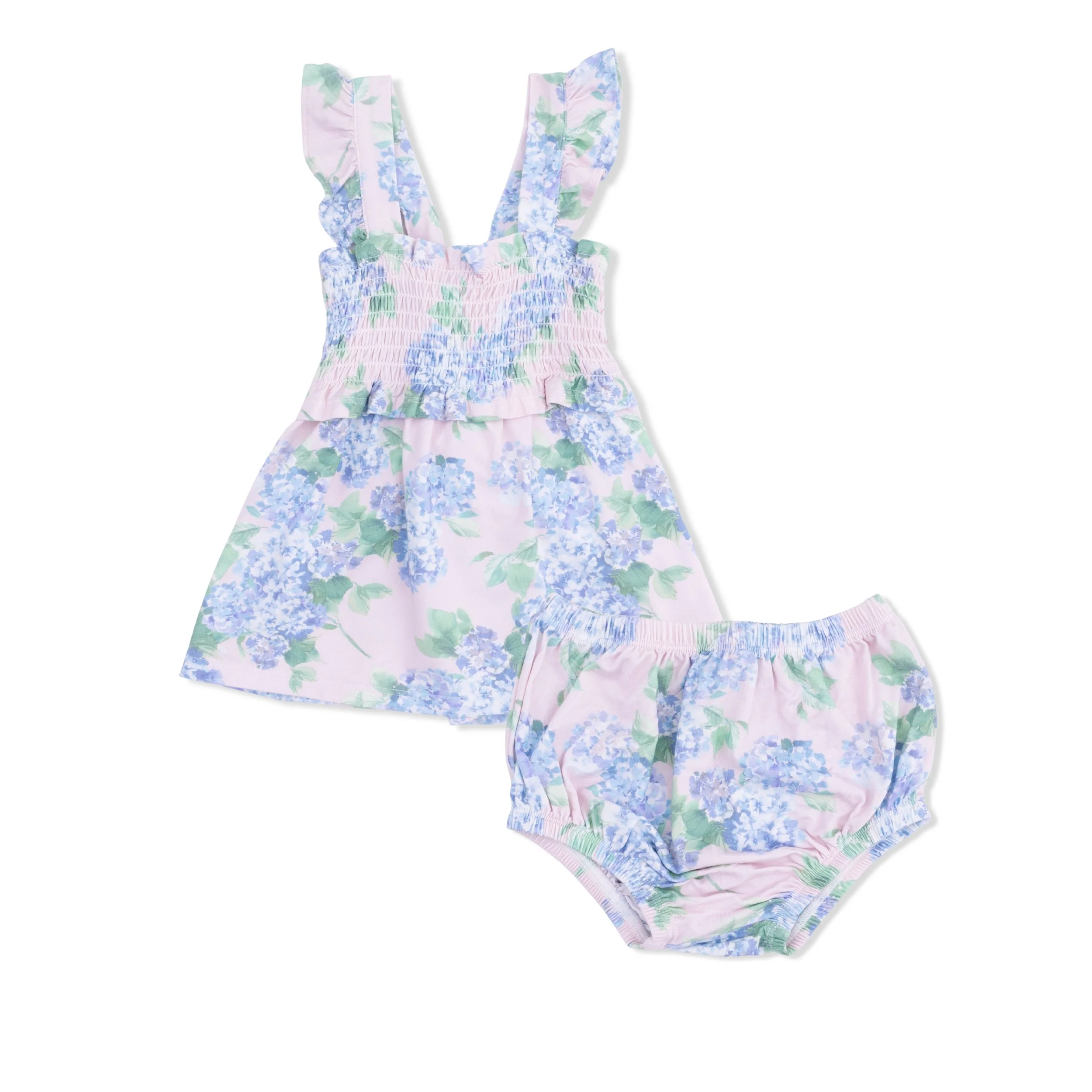 Angel Dear | Hydrangeas Bamboo Smocked Top and Bloomer