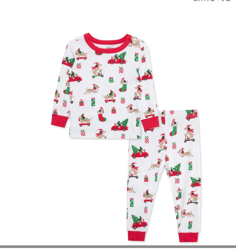Little Me | Festive Puppy Pajamas