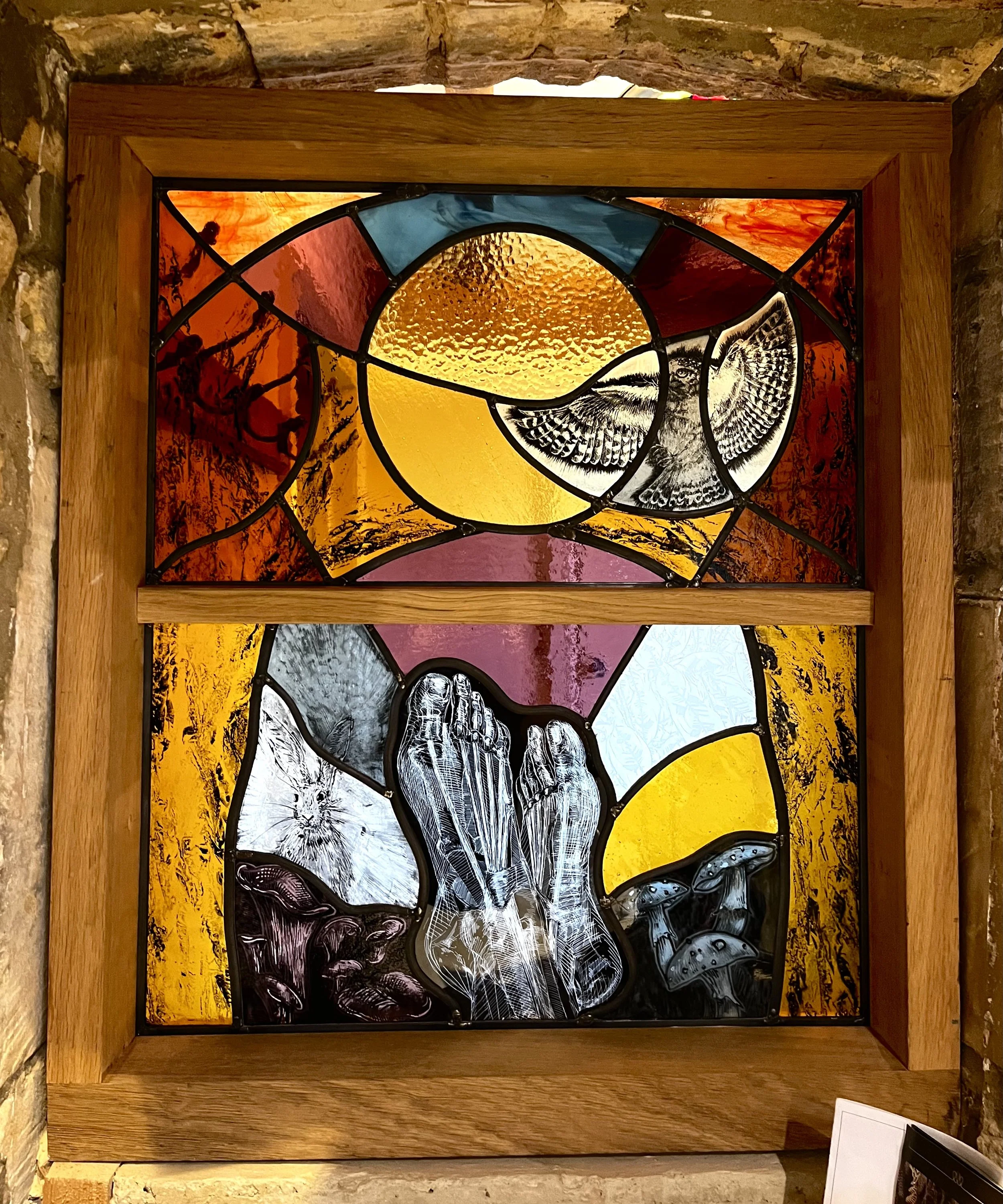 Stained Glass with Lead Housing and Lead Paint, 2026
44cm x 82cm
Private Commission