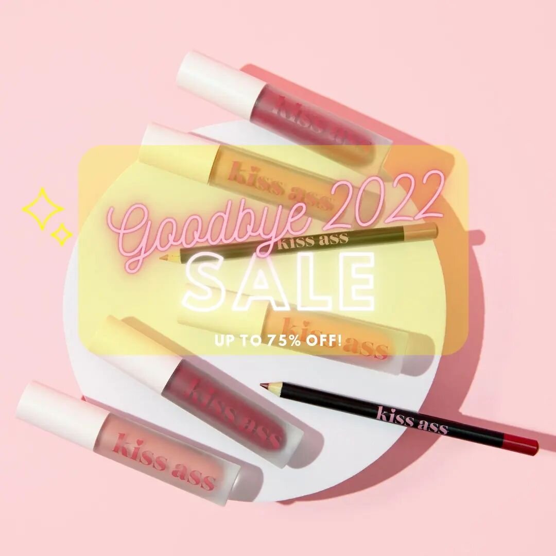 GOODBYE 2022 SALE! Up to 75% off on the site now! 

Grab any matte lipstick for $10 and velvet lip pencils for $5! 

PLUS checkout the redesigned site with KissAss products front and center 💛

75% off at KissAssCollection.com

#endofyearsale #beauty