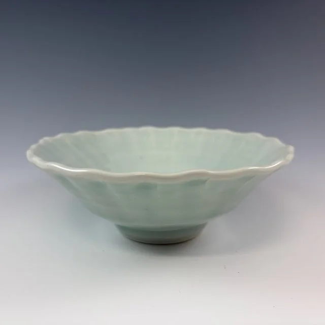 Fired fluted bowl