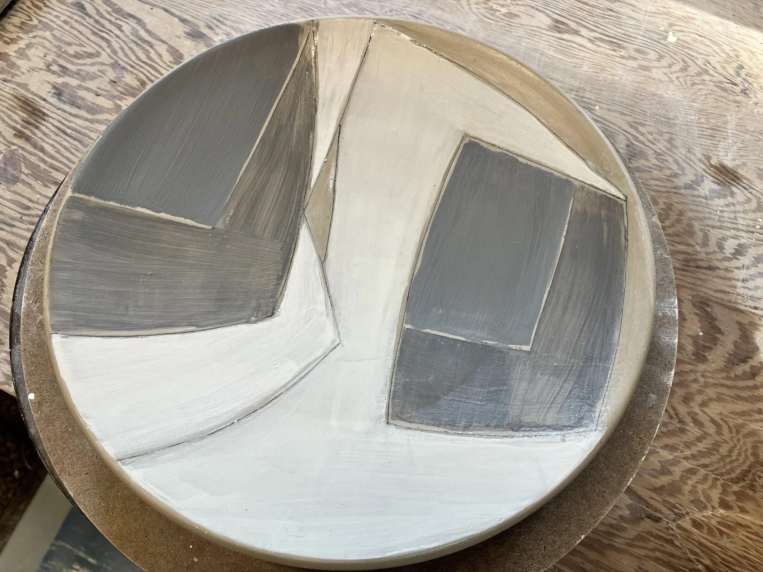 Slip and Inlay before firing