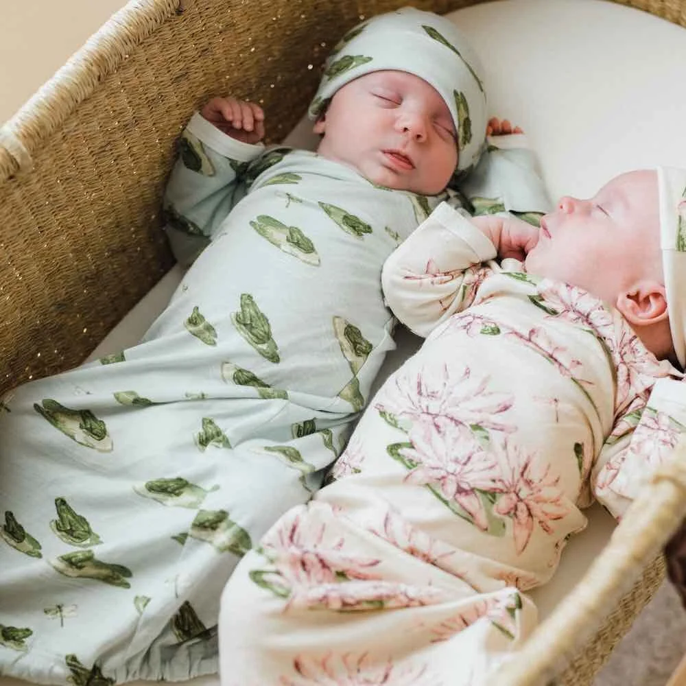 MilkBarn Newborn Gown and Hat Set
