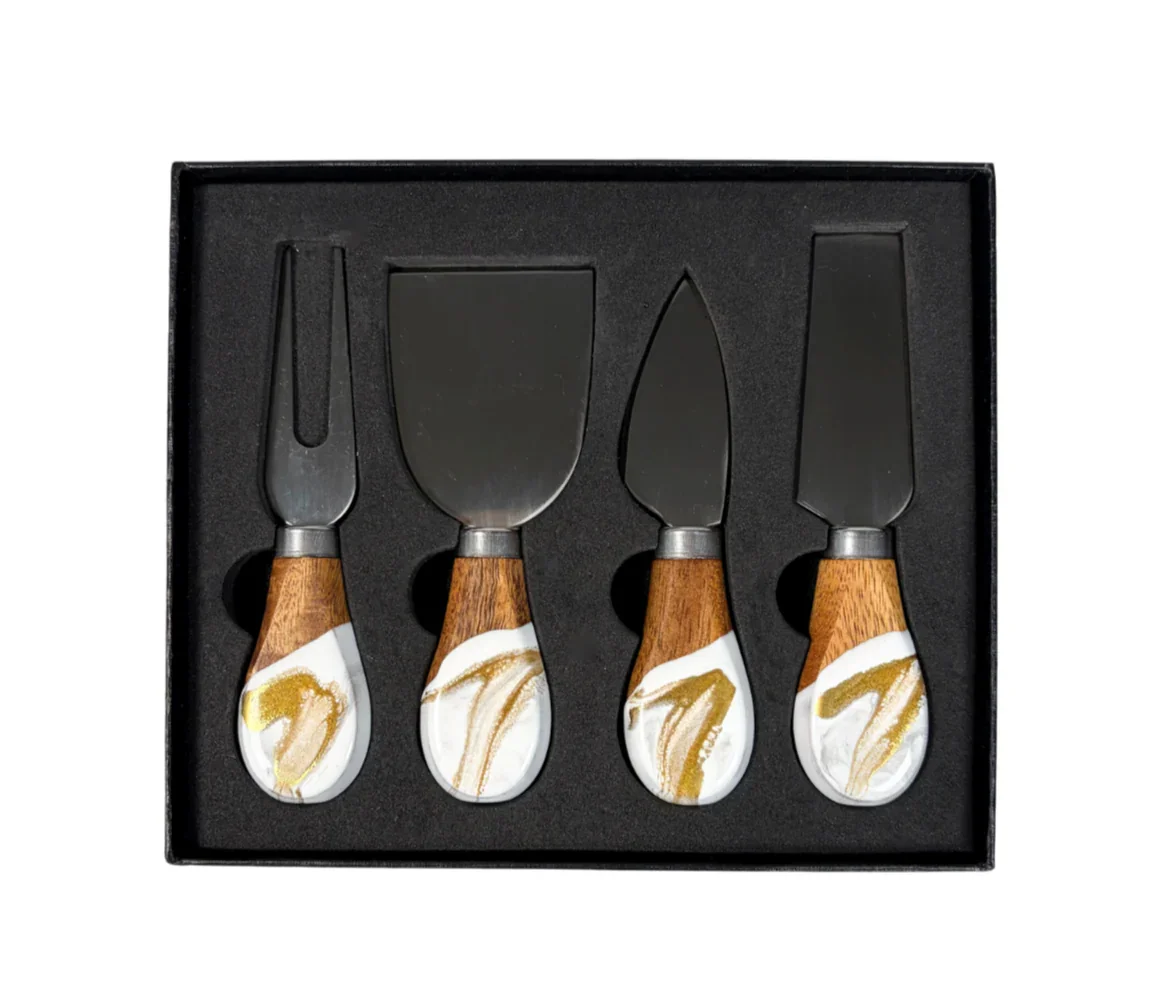 Lynn & Liana Gold Quartz Cheese Knife Set
