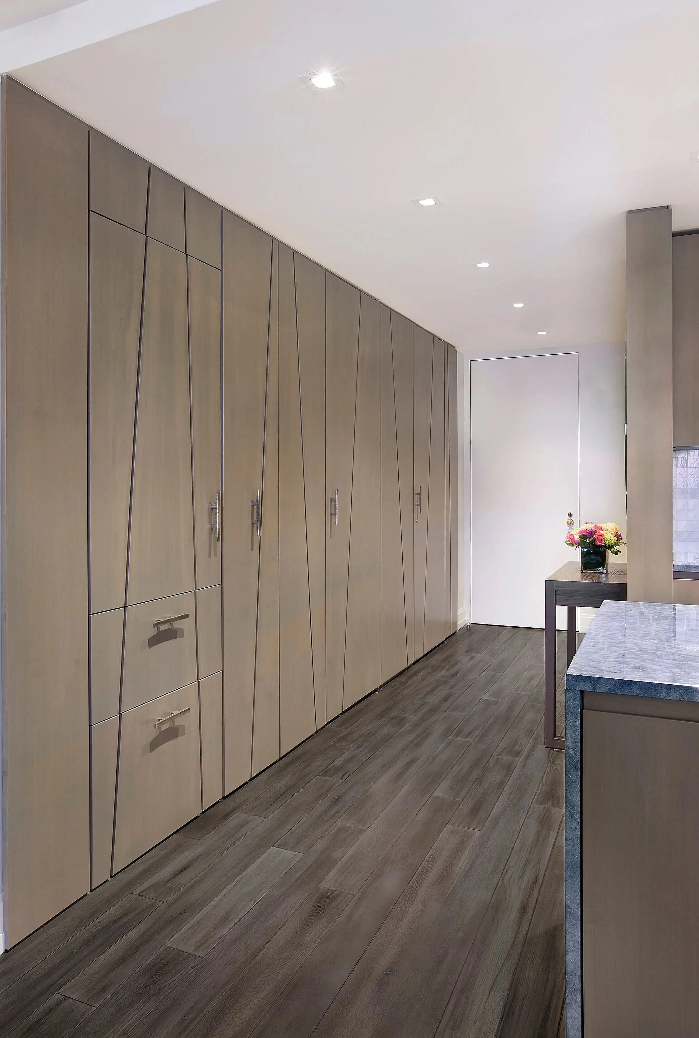 wooden custom Entryway closets