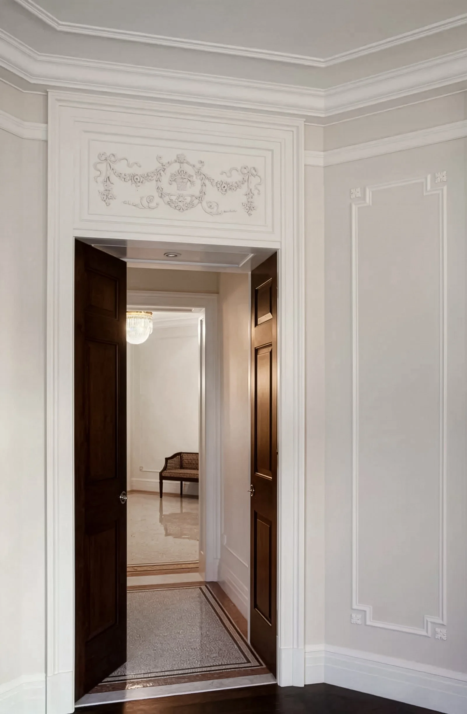 Doorway with decorative molding