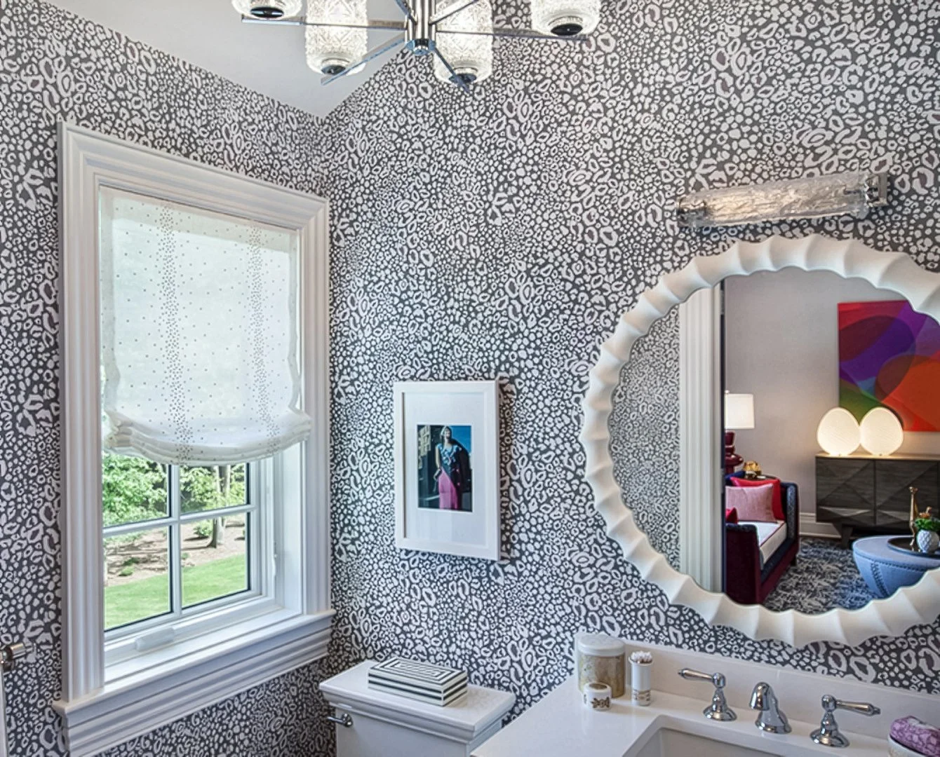 bathroom sink with mirror above