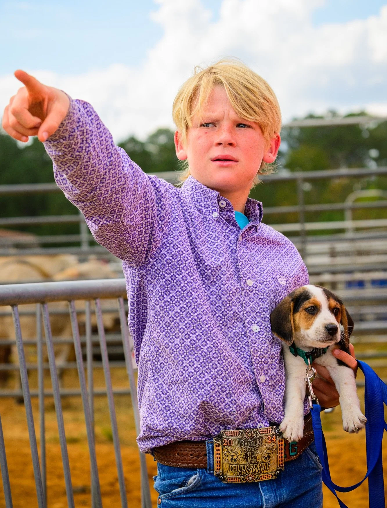 More than just the action, it's the community and the future of the Western life that makes events like The Day of The Cowboy Ranch Rodeo so special.

Slide 1 Tip: That moment when a future champ points the way while holding his new friend! Love the 