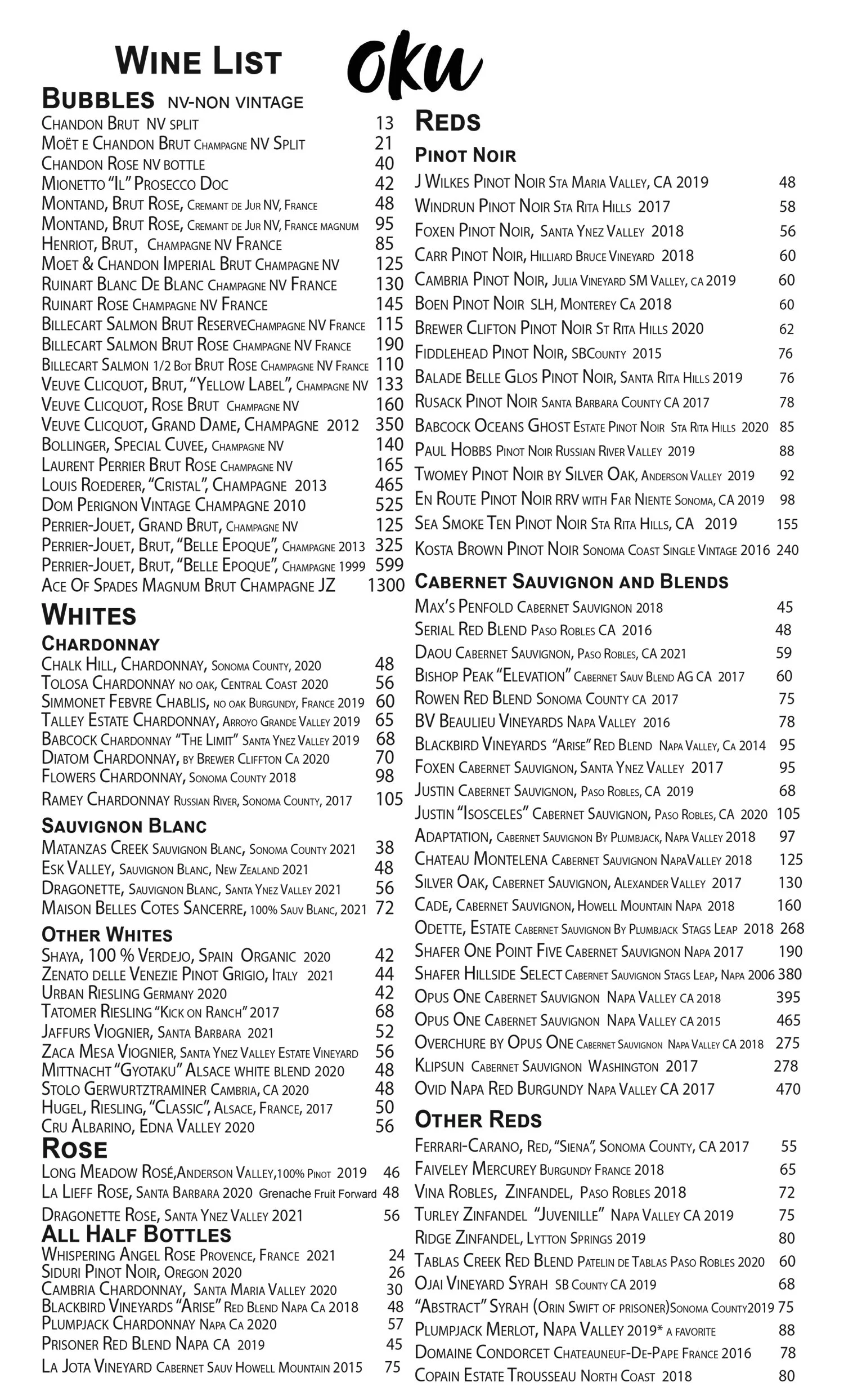 Oku Menu Charleston Sc - jkbqbje