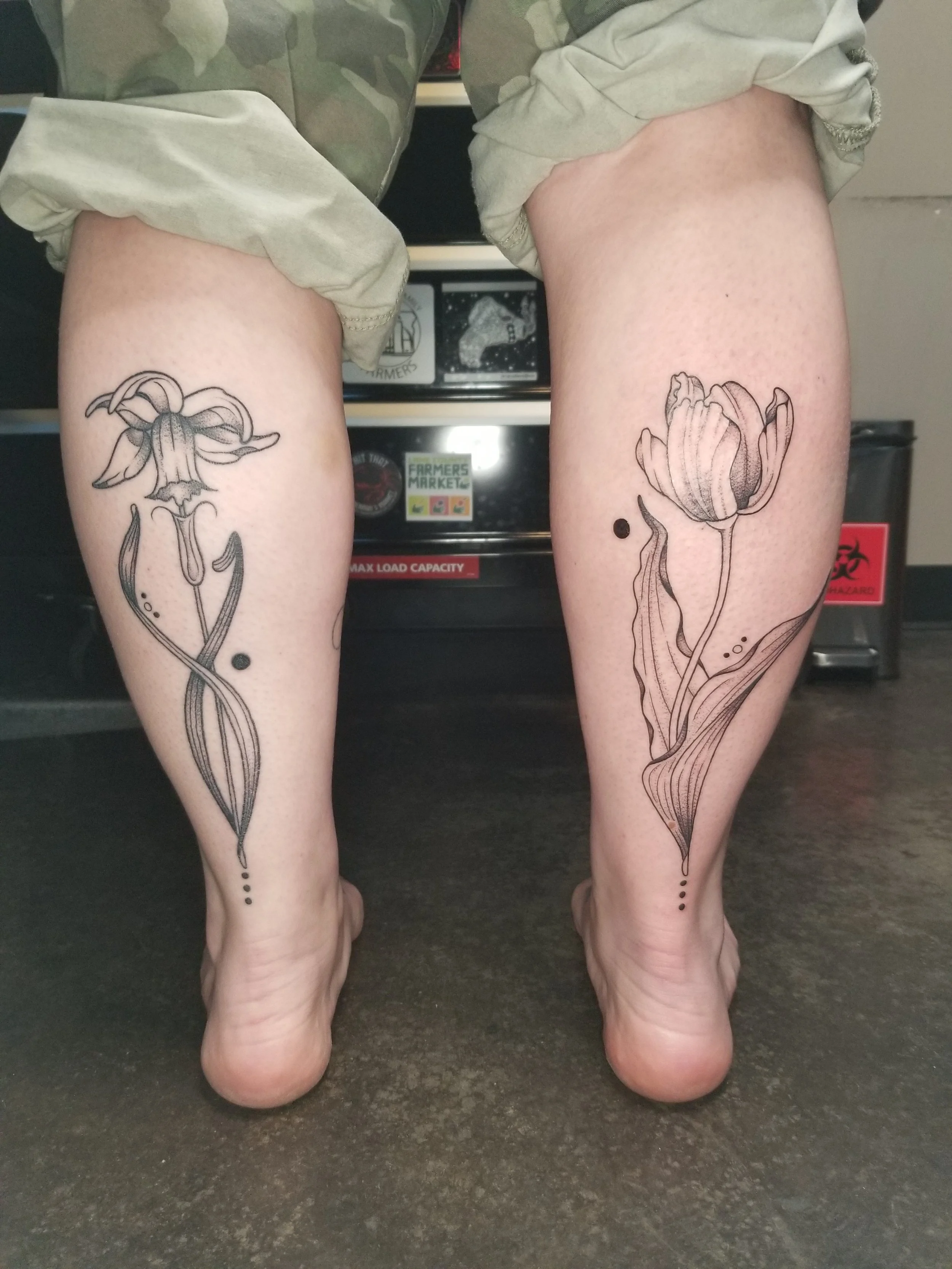 Floral art nouveau spring flowers