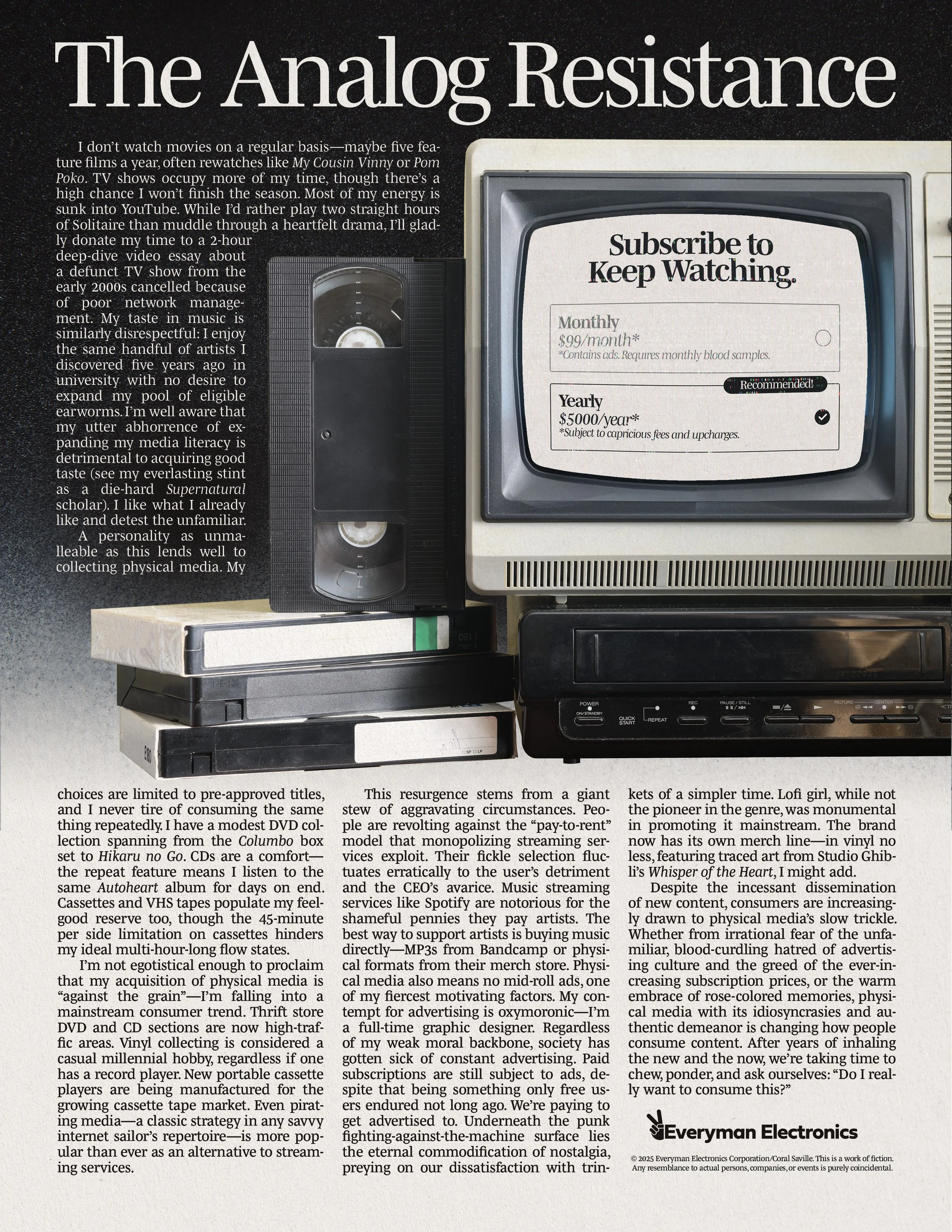 Essay about my love-hate relationship with the ease of technology.