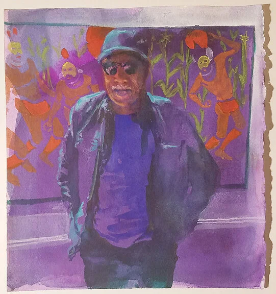 John Hunter, Painter, Author     Watercolor    12”x 14”    2020