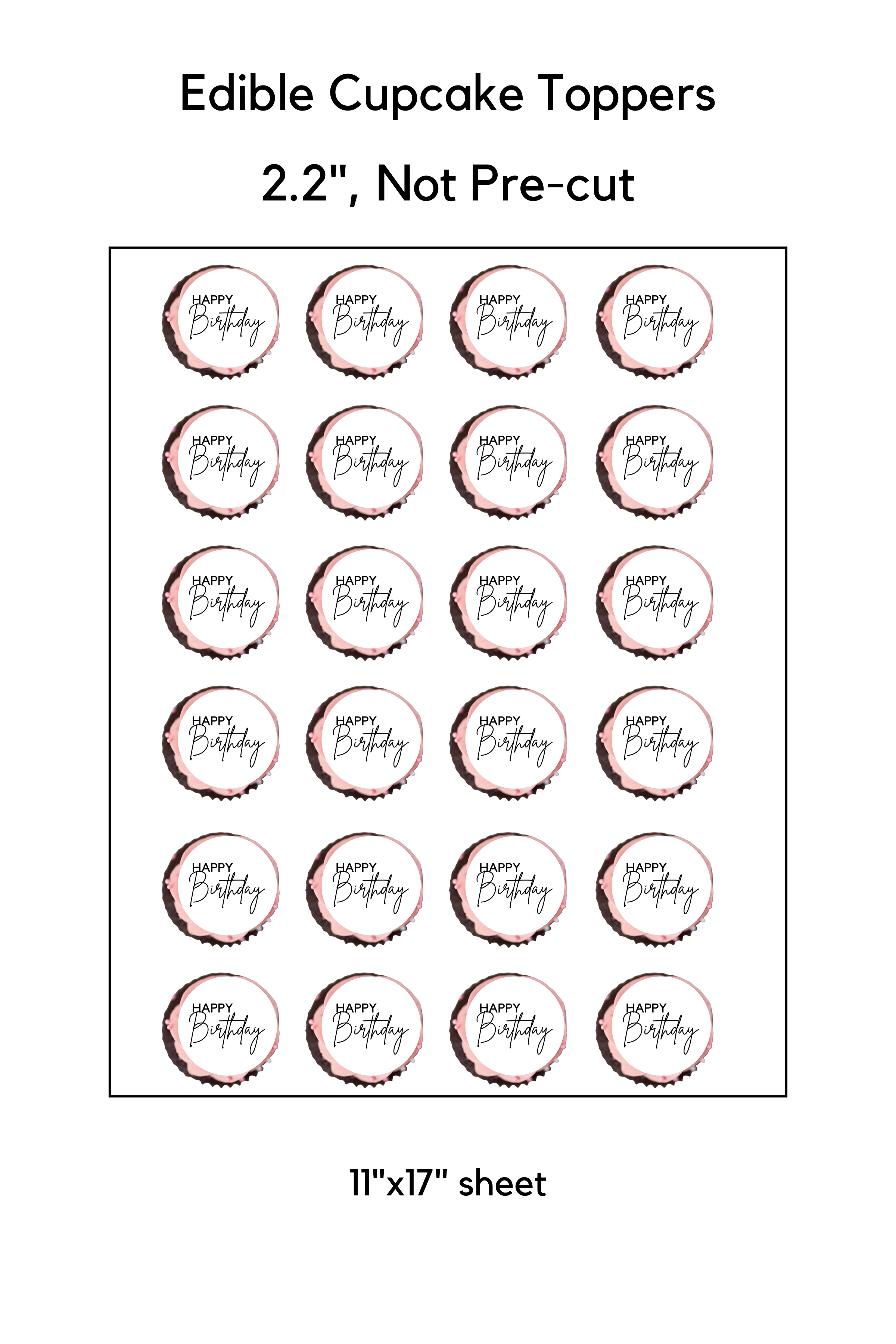 Edible Print Cupcake Toppers - Wide Format Page