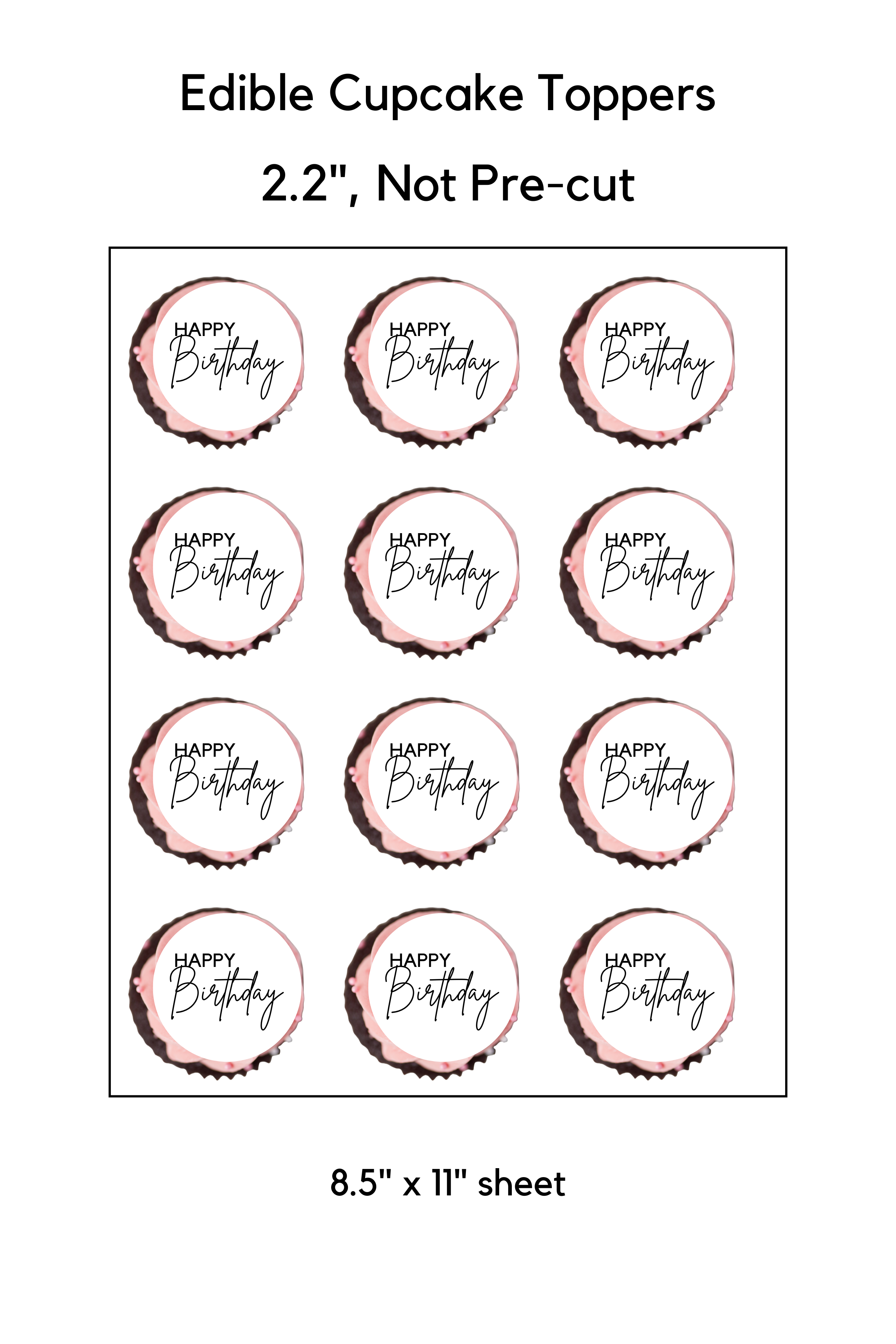 Edible Print Cupcake Toppers