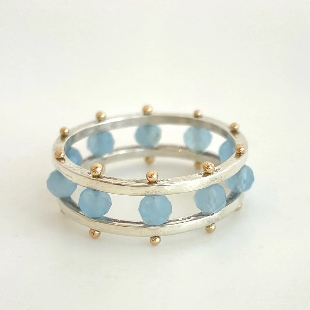 Milky Aquamarine Crown Ring
Tiffany&rsquo;s classic Crown Ring 
Sterling Silver with 14k yellow gold
March Babies come on down to @tiffanypeayjewelry
Spend the day in the country. @tivertonfourcorners