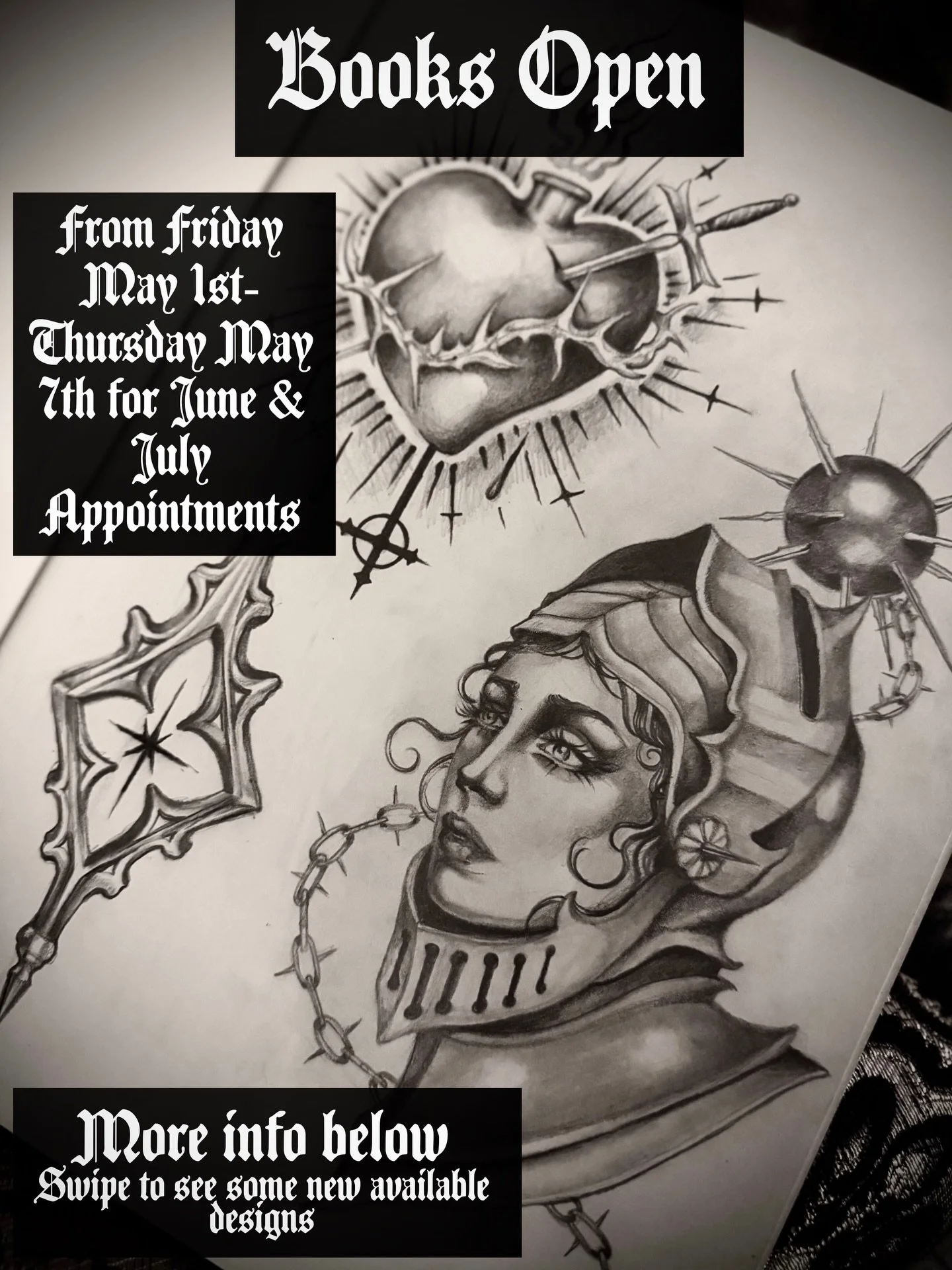 Books open for June &amp; July appointments on Friday May 1st at 10am and will stay open until Thursday May 7th! Please fill out the form on my website (link in bio) at that time to submit for an appointment! I would looooove to tattoo mainly pre-dra