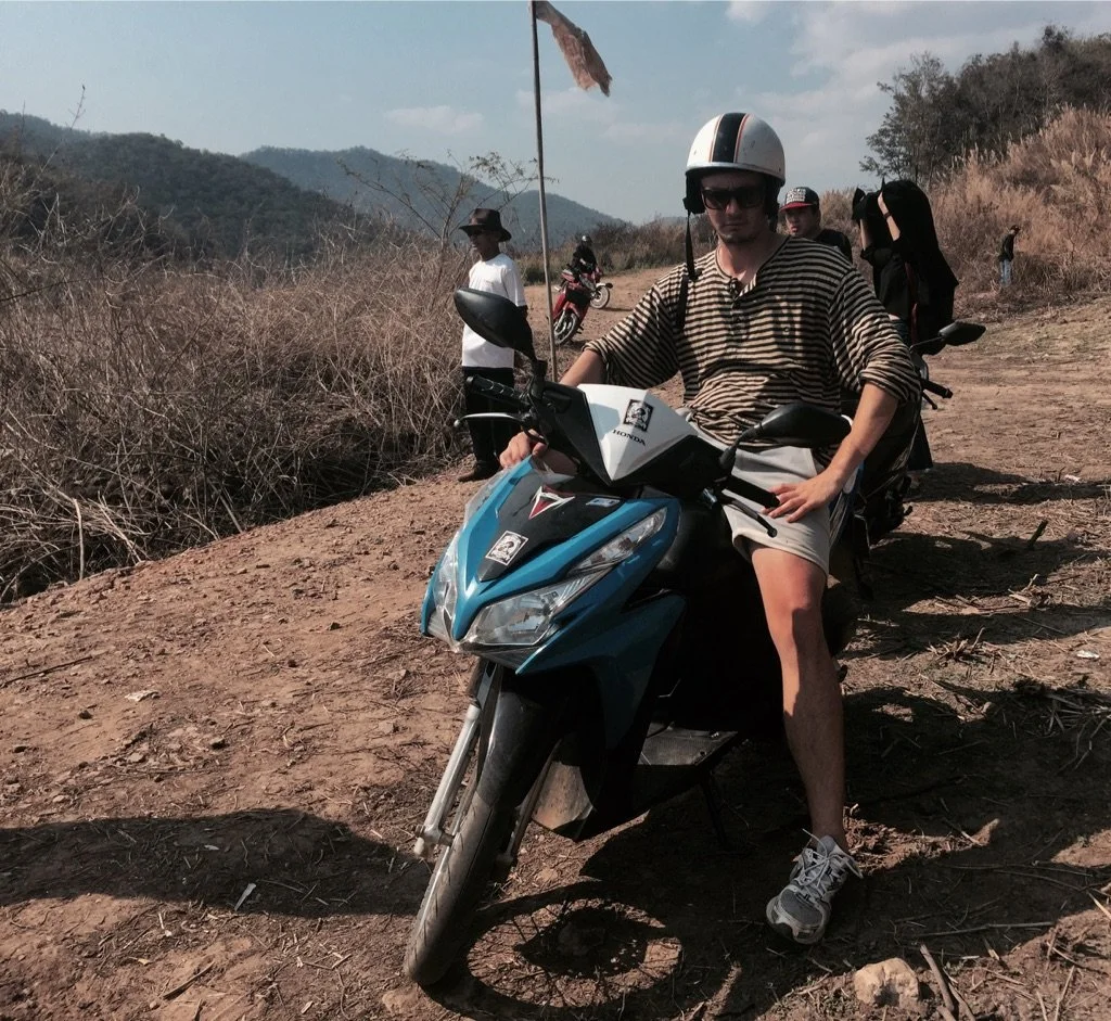  On one of the many scooter-trips through Thailand 