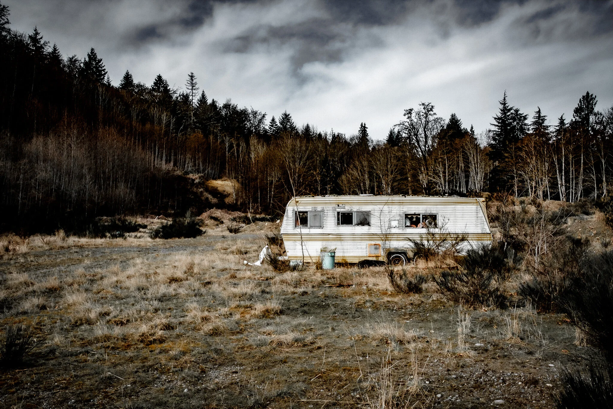 Abandoned home trailer in Salt Spring Island