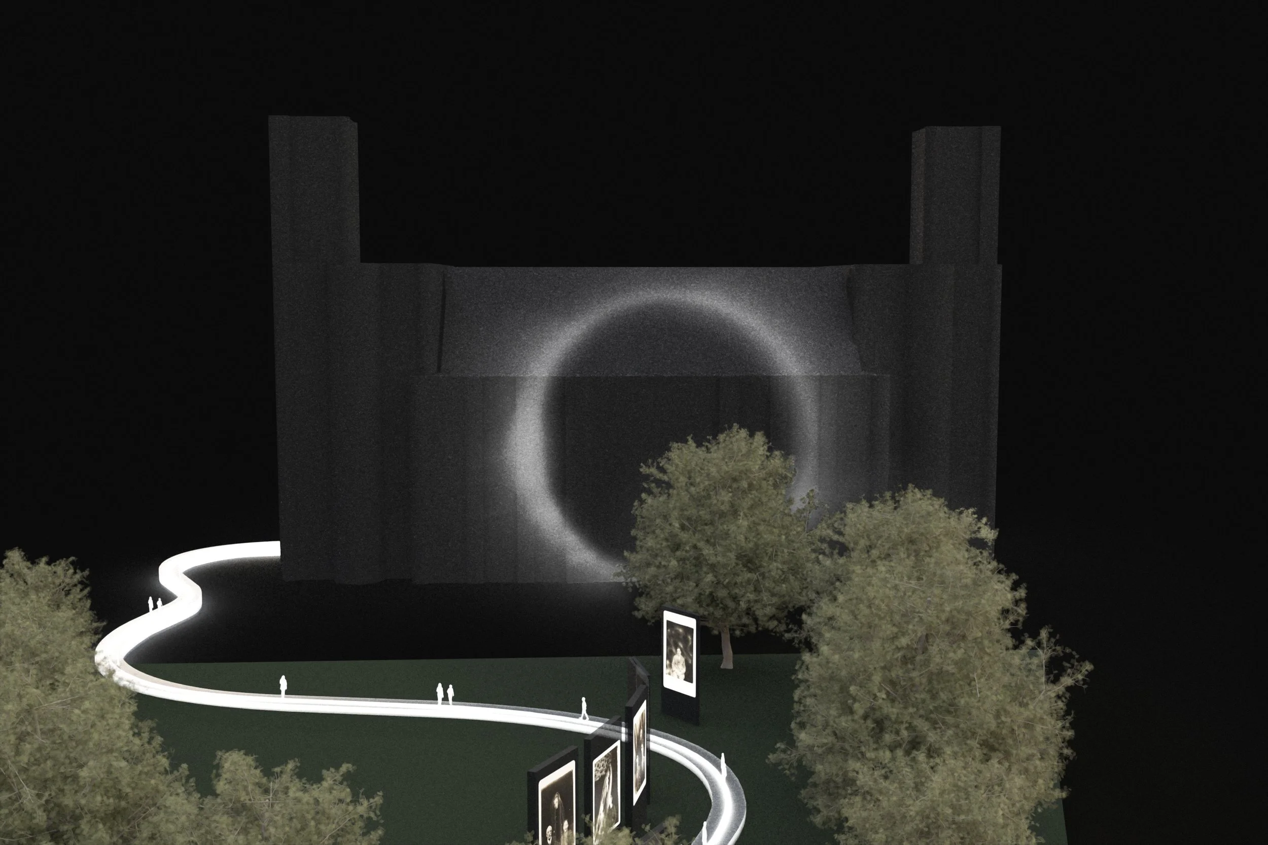Mediums of Conjuring is a speculative exhibit on the junction of spiritualism, technology and art. Designed by Louis Rakovich at RISD (Rhode Island School of Design). Eclipse projection.
