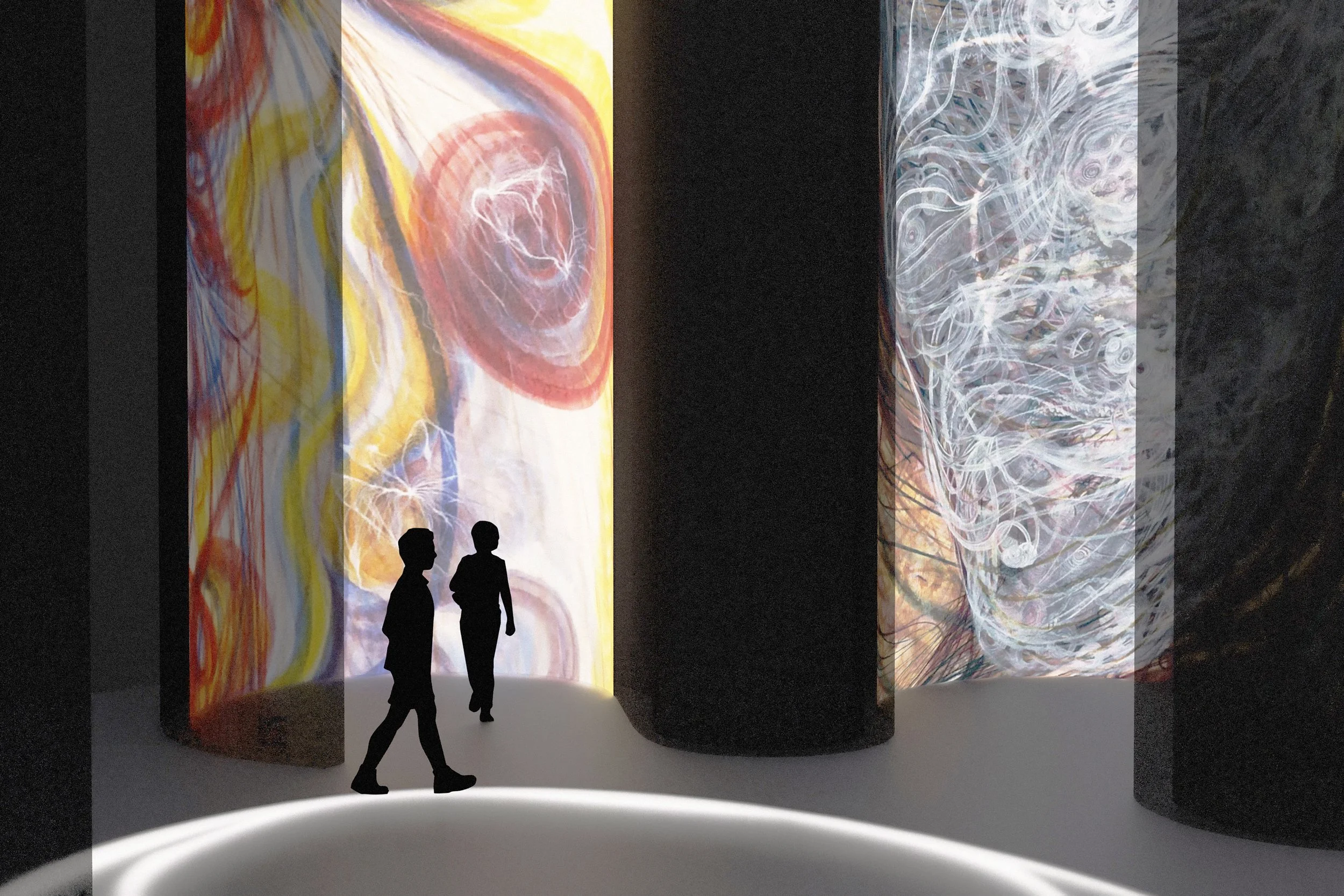 Mediums of Conjuring is a speculative exhibit on the junction of spiritualism, technology and art. Designed by Louis Rakovich at RISD (Rhode Island School of Design). Spirit drawing, Georgiana Houghton.