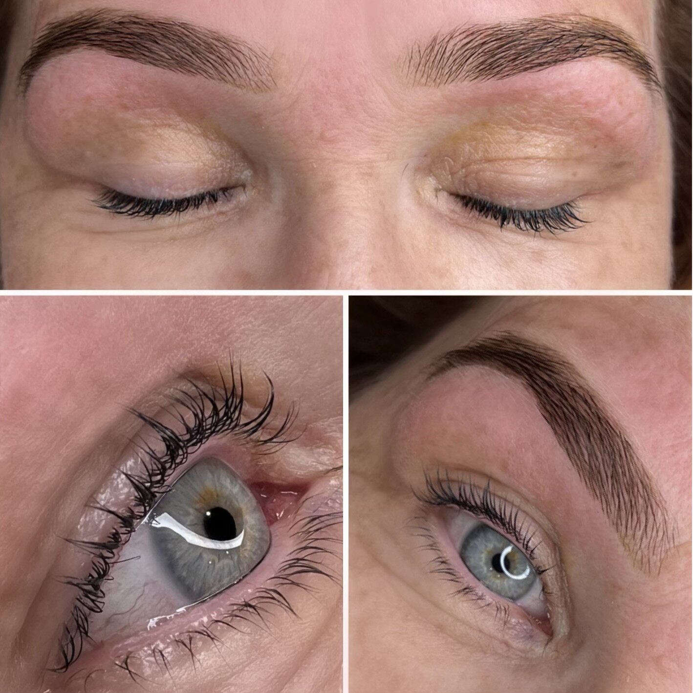 Hybrid Brow wax and dye with Lash Lift and Tint 😍
The Perfect Combo

#hybridbrows #browshaping #lashlift #lashtint #results