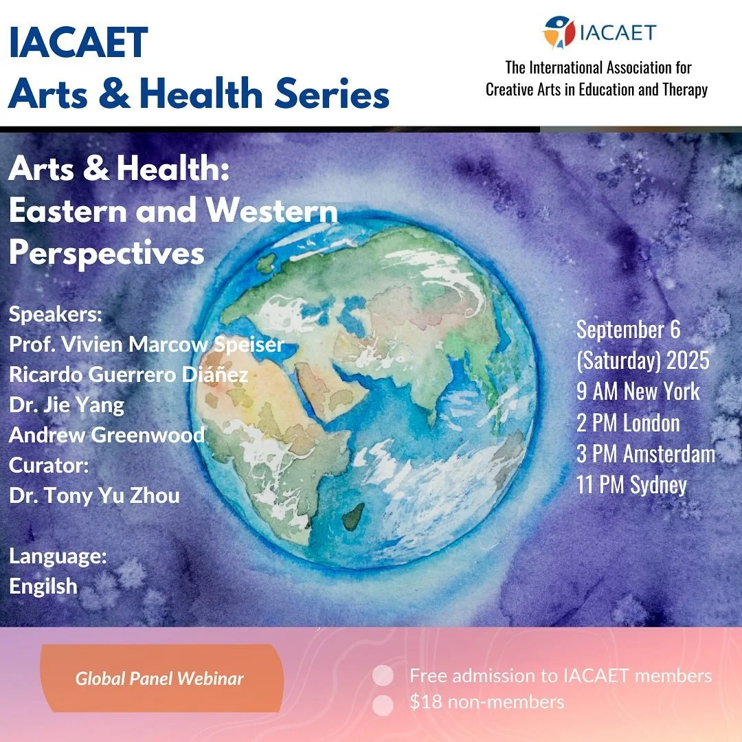 Join us this Saturday @iacaet_org 

📣Don't miss out on our fantastic new Global Panel Webinar &ndash; Arts &amp; Health: Eastern and Western Perspectives 

🪄Speakers &amp; Topics:

✅The Future of Arts and Health &ndash; Prof. Vivien Marcow Speiser 