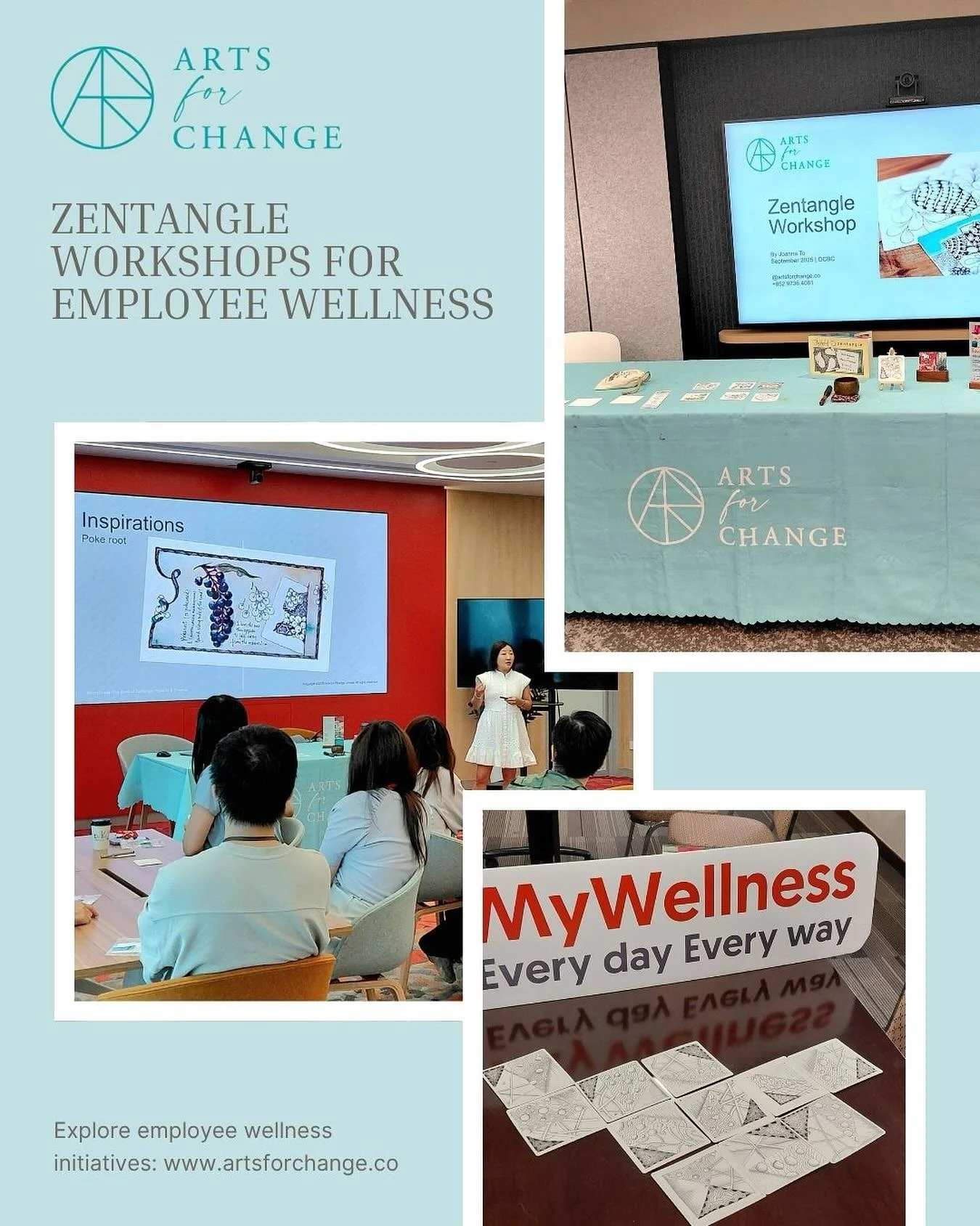 Employee Wellness Initiatives 🎨
@arts.forchange is honored to host a series of zentangle workshops to promote employee wellness for a Singaporean multinational banking &amp; financial services corporation. 

To explore our employee well-being initia
