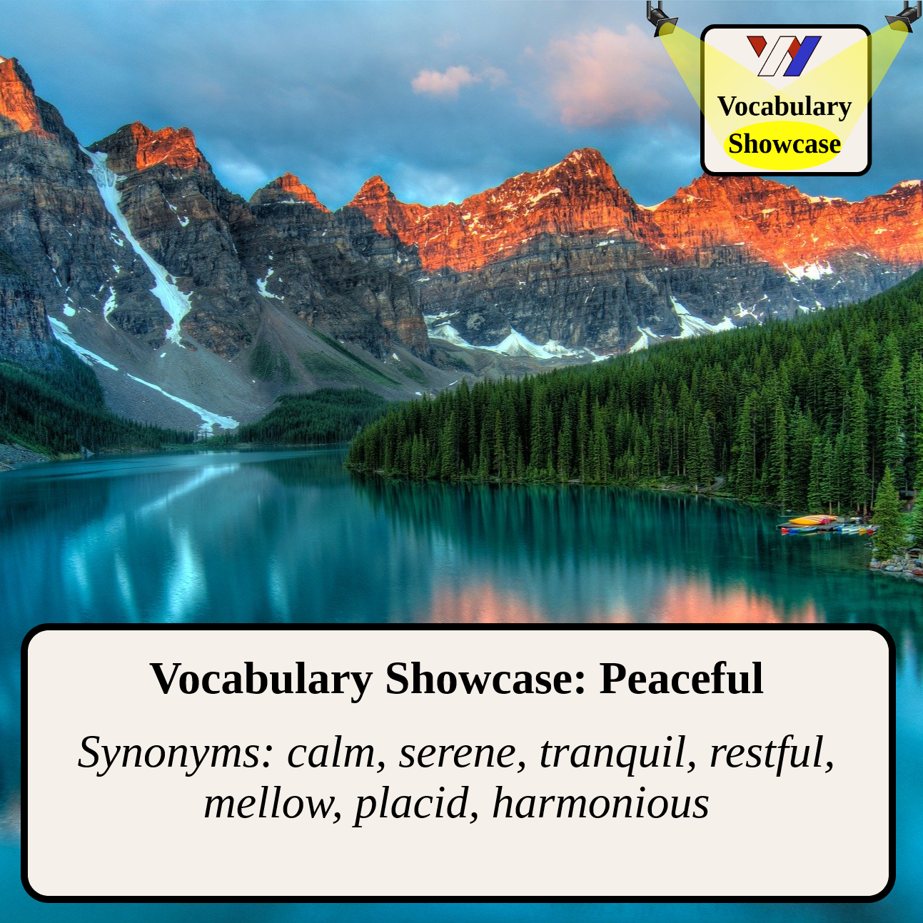 Vocabulary Showcase: Peaceful